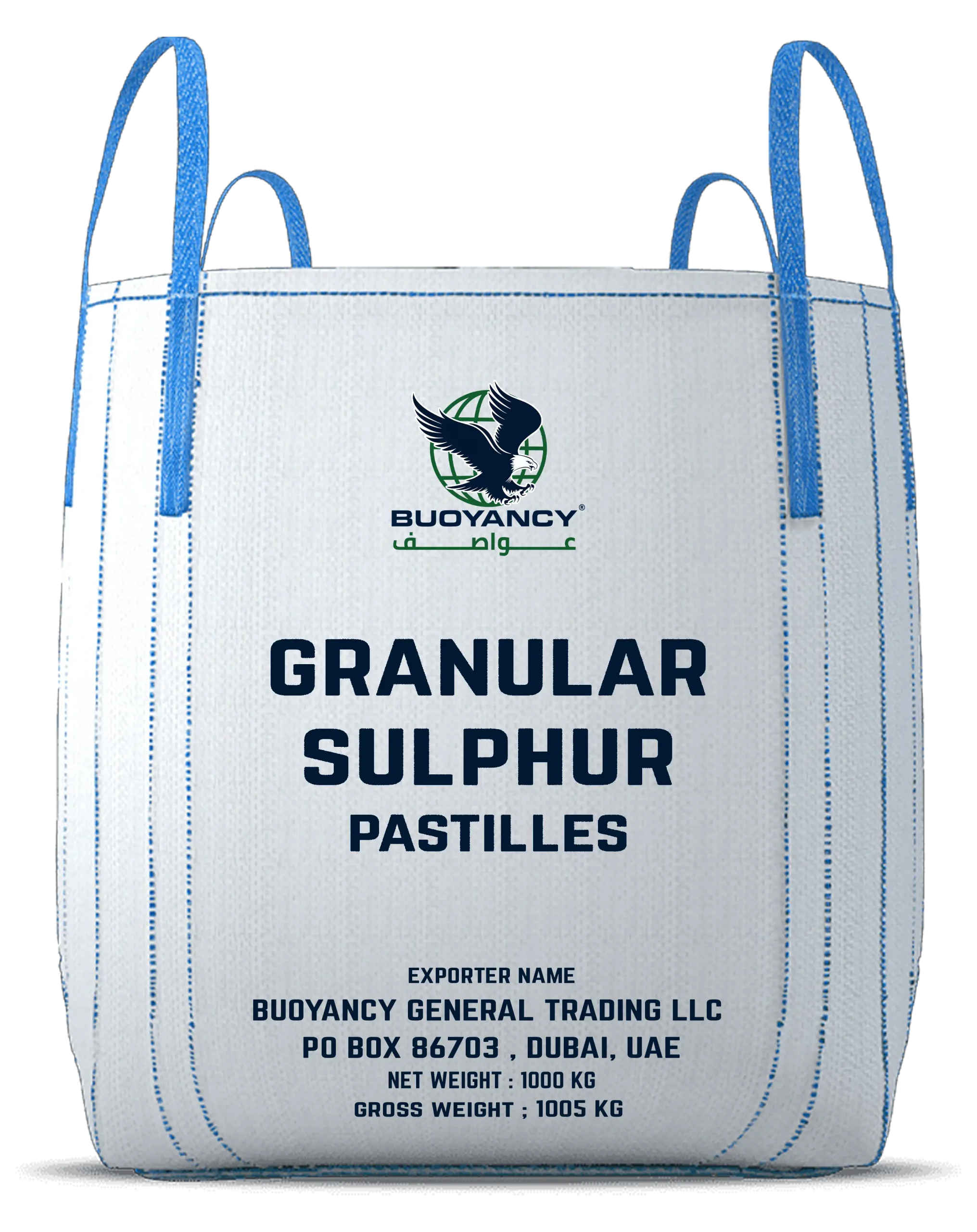 Granular sulphur pastilles